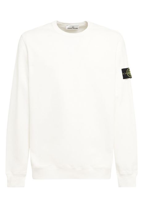 brushed organic cotton fleece sweatshirt man white STONE ISLAND | K2S15 6100028 S0A20V0001